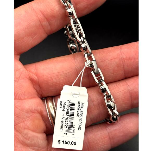 Michael Kors MKJ835700040 Premium Astor Link Womens Silver Plated Bracelet NIBWT - Picture 15 of 17